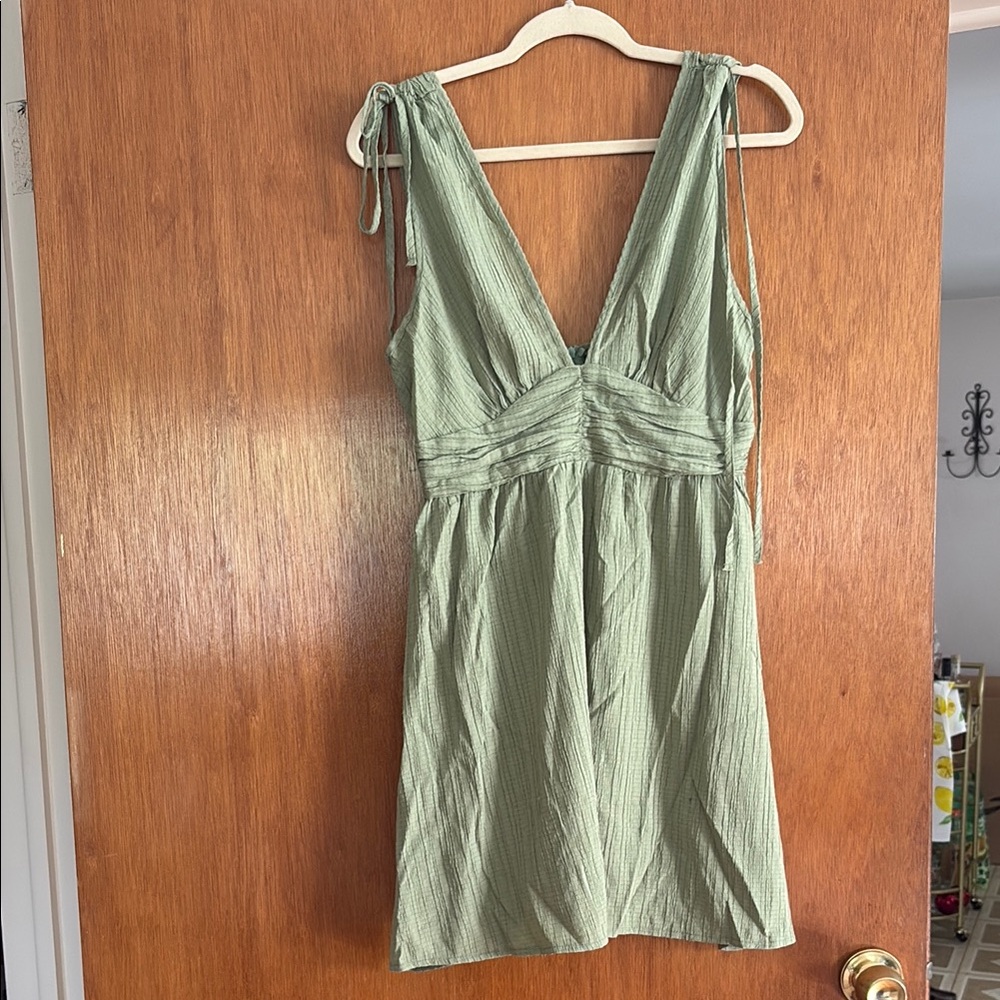 Green V Neck Dress